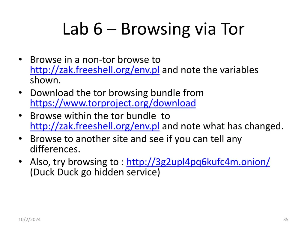 lab 6 browsing via tor