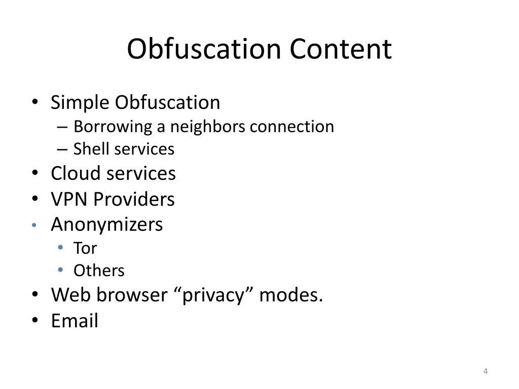 obfuscation content