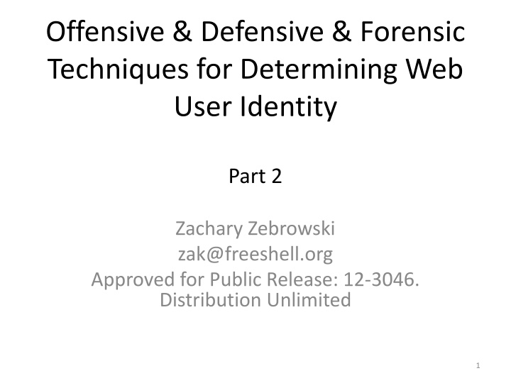 offensive defensive forensic techniques