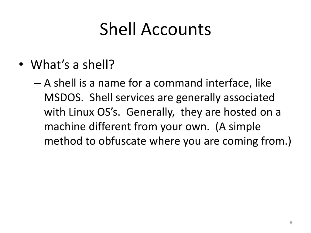 shell accounts