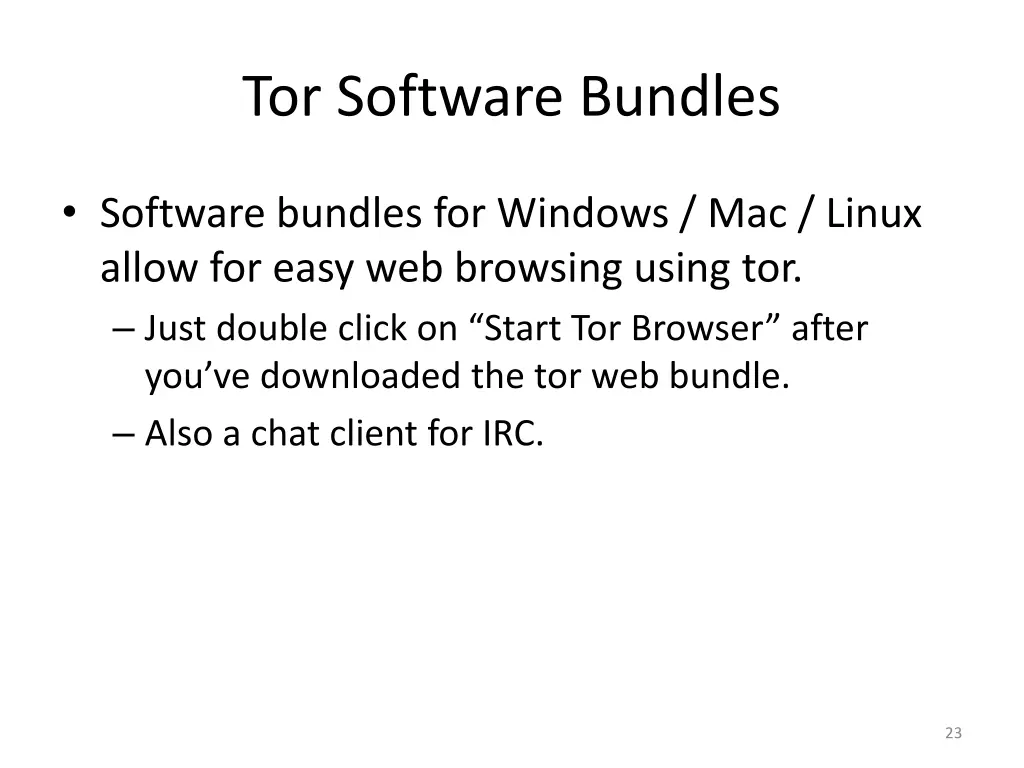 tor software bundles