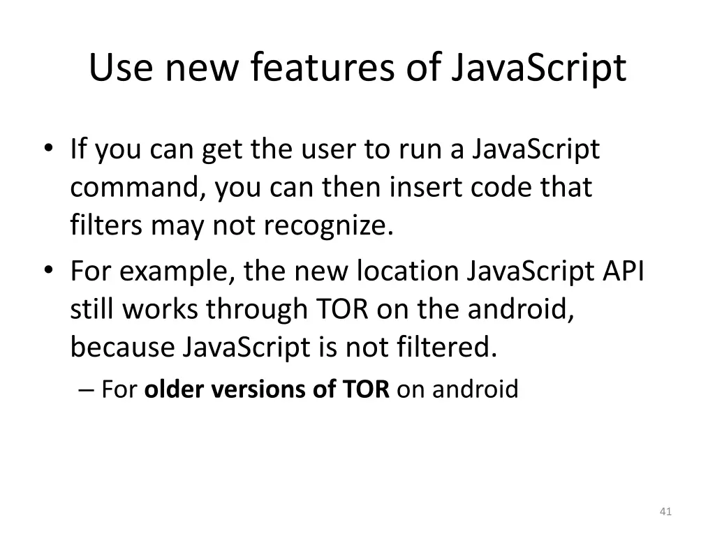 use new features of javascript