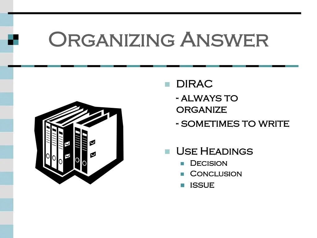 organizing answer organizing answer