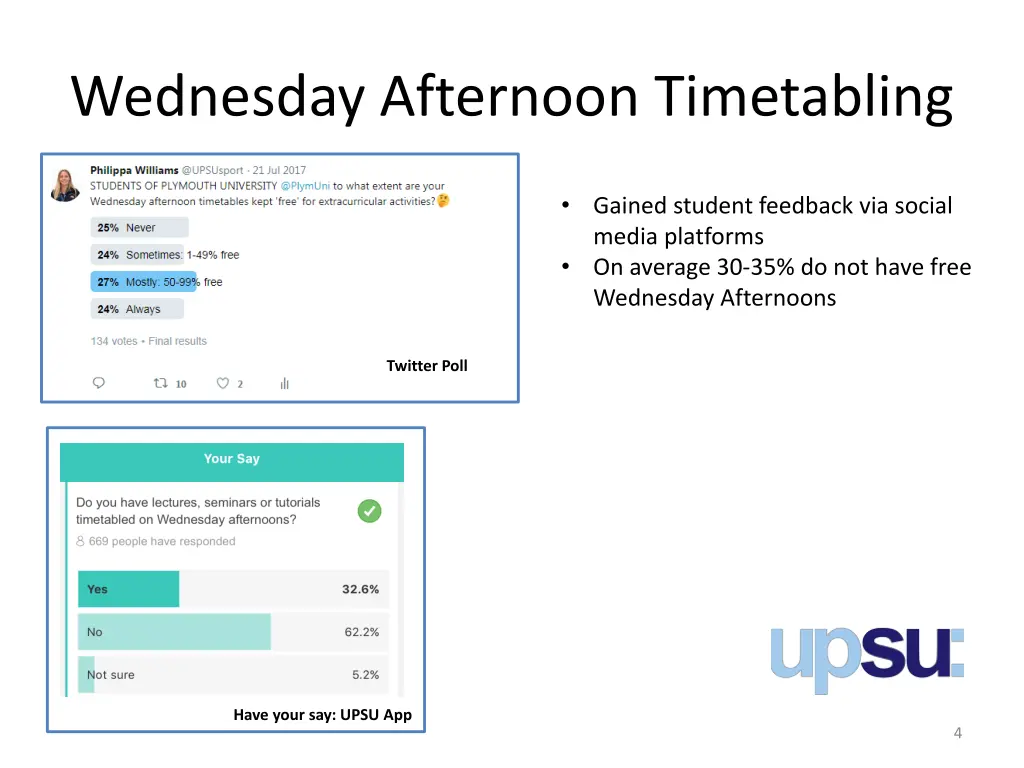 wednesday afternoon timetabling