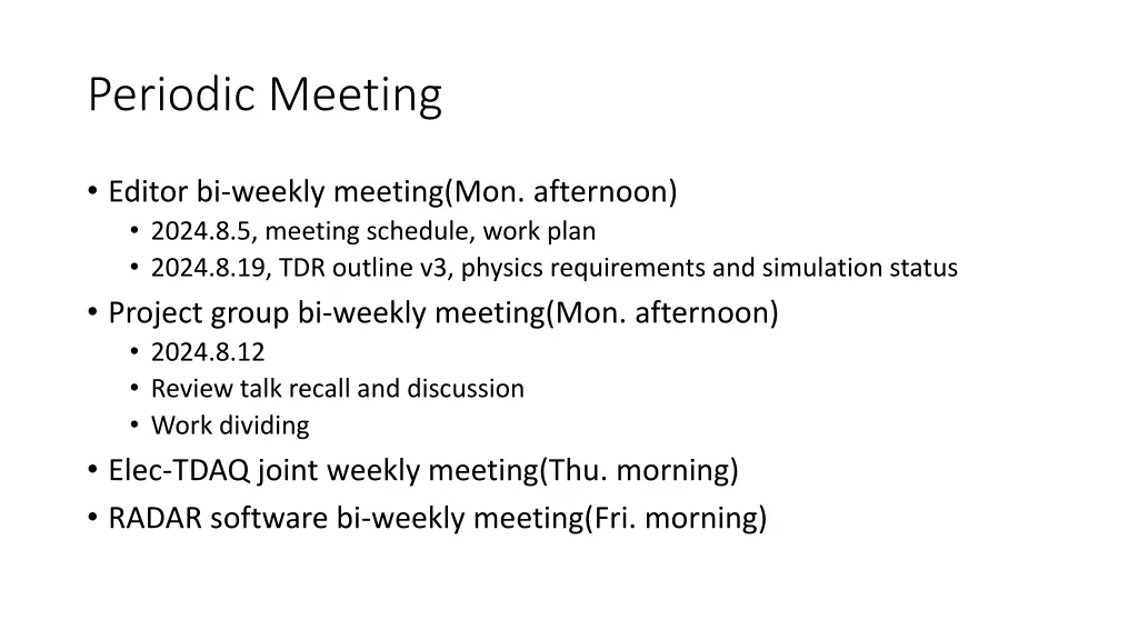 periodic meeting