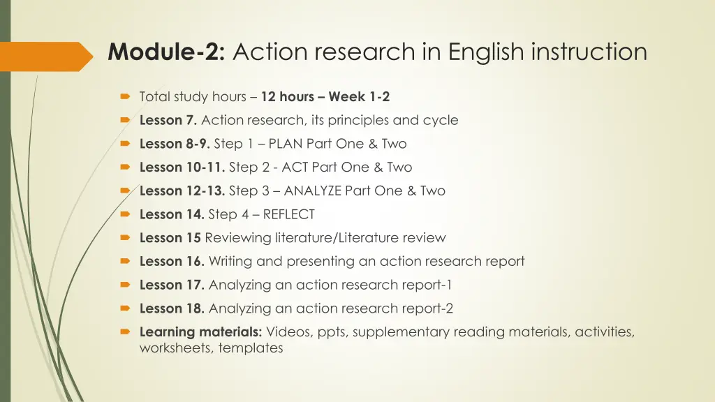 module 2 action research in english instruction