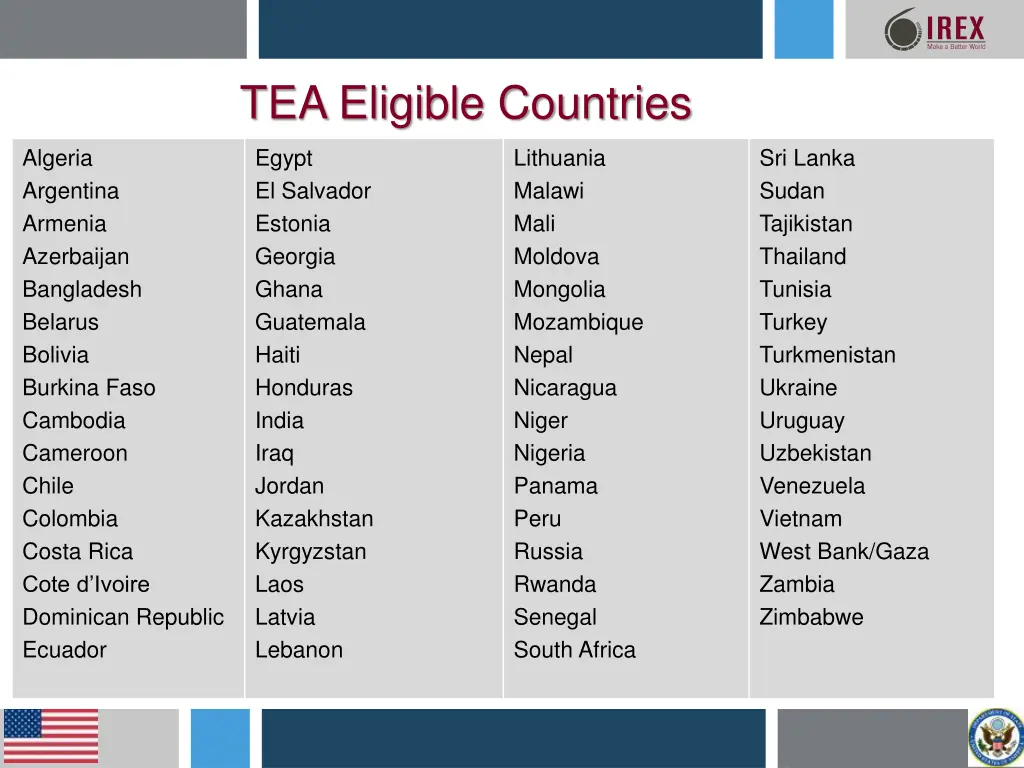 tea eligible countries