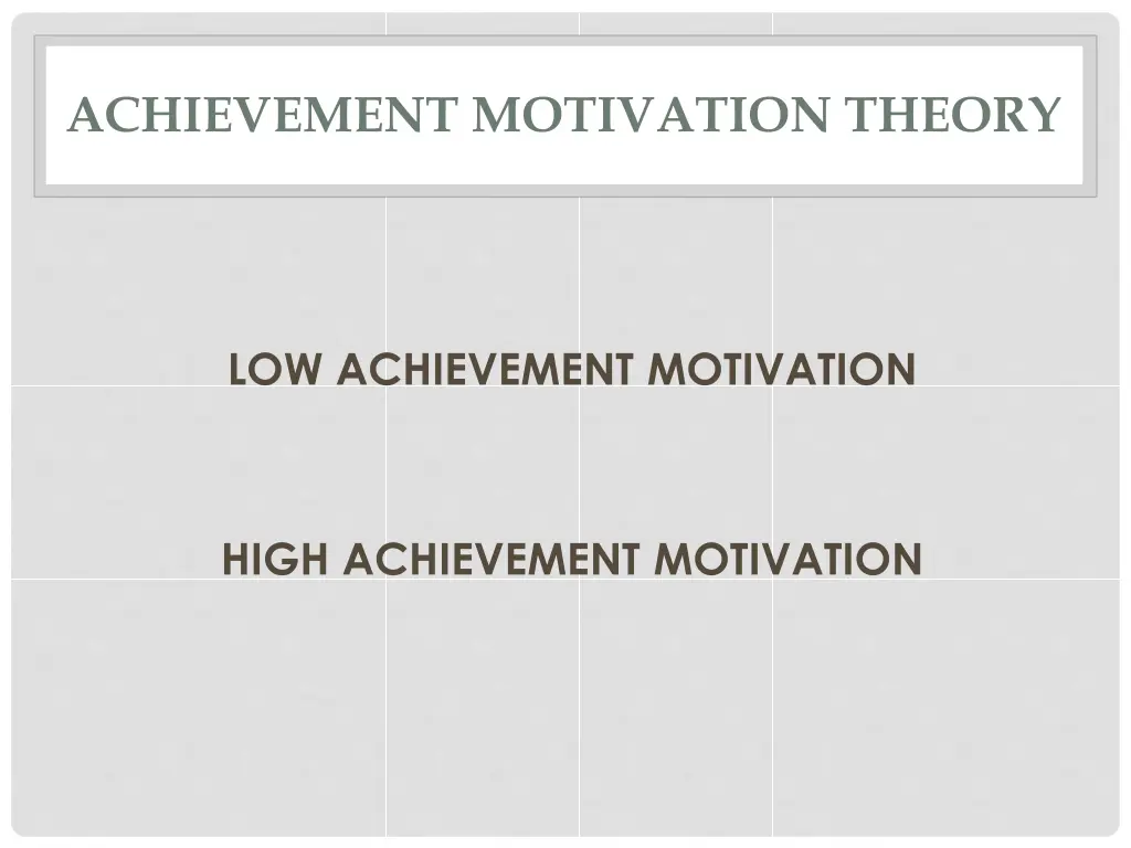 achievement motivation theory