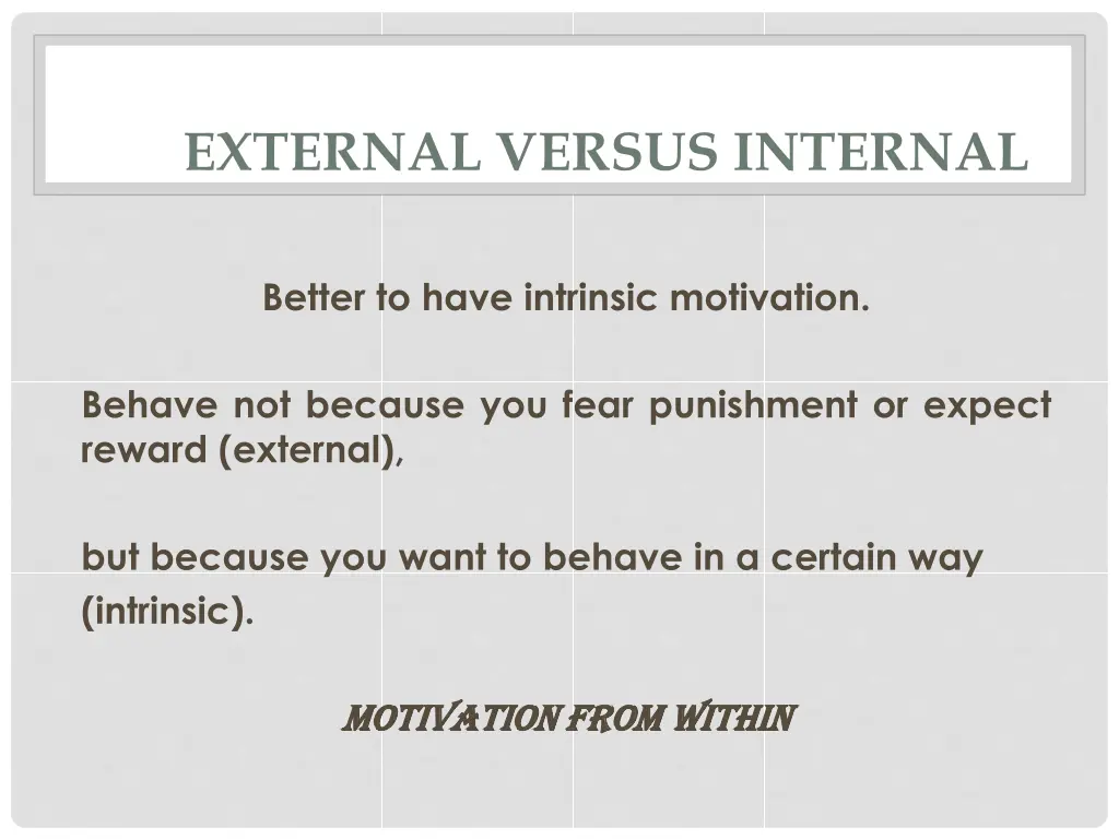 external versus internal