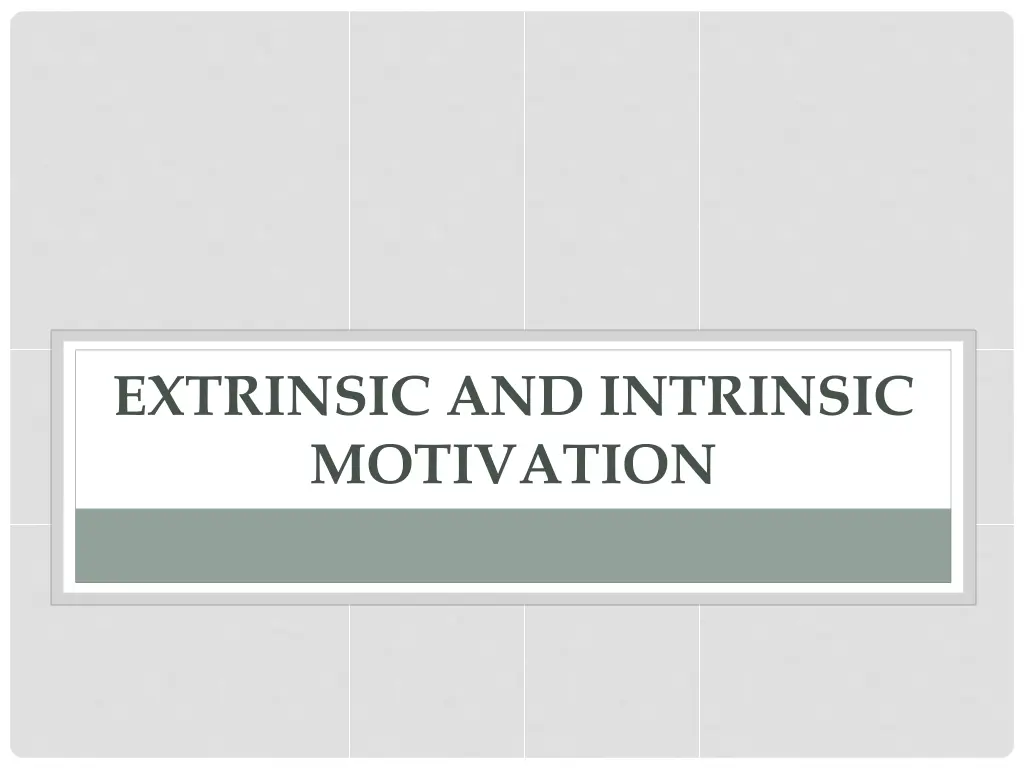 extrinsic and intrinsic motivation