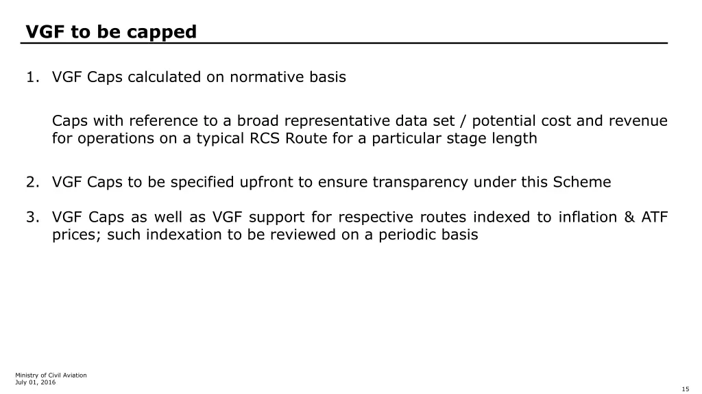 vgf to be capped