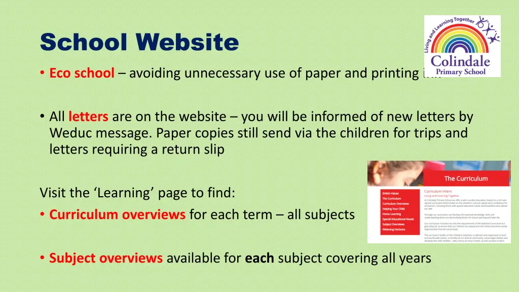 school website eco school avoiding unnecessary