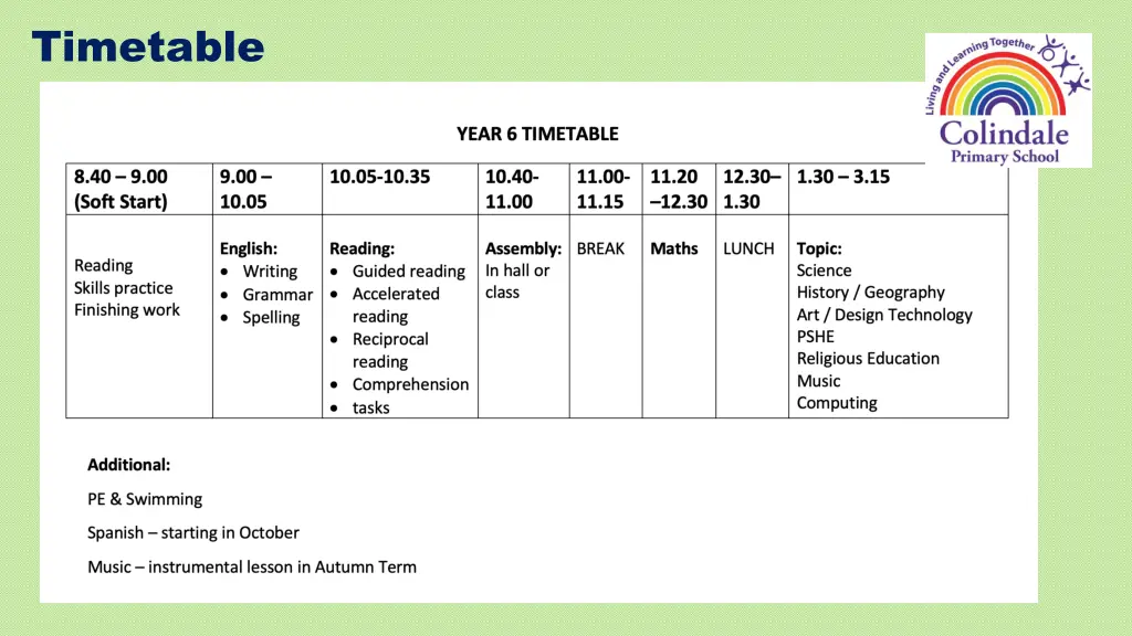 timetable