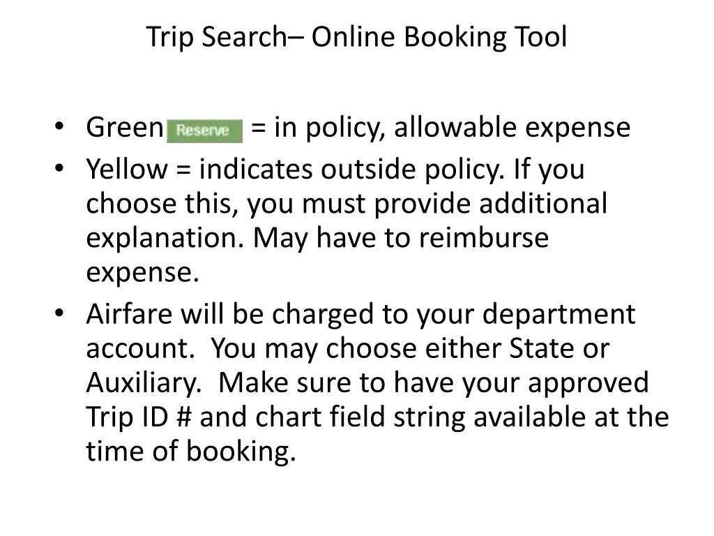 trip search online booking tool