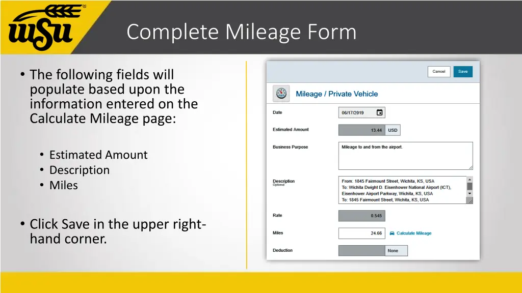 complete mileage form