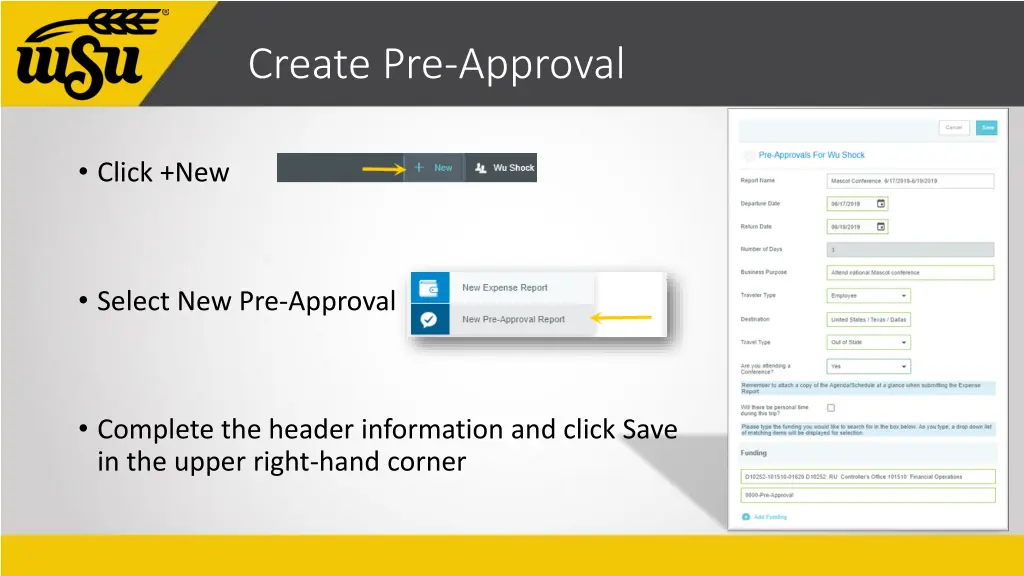 create pre approval