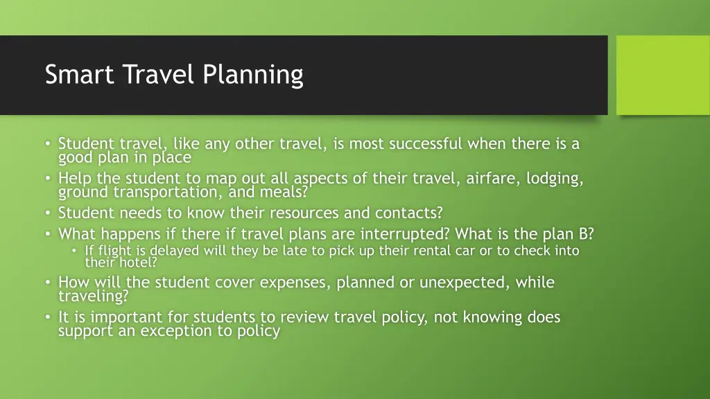 smart travel planning