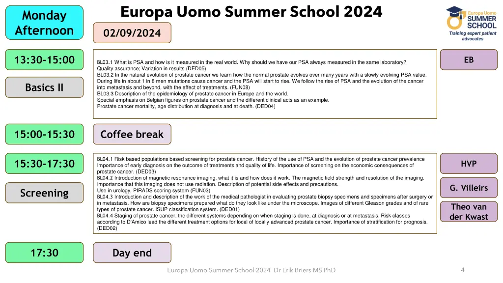 europa uomo summer school 2024 2