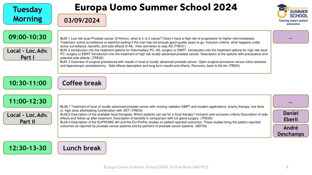 europa uomo summer school 2024 3