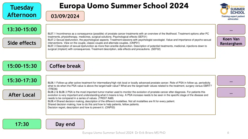 europa uomo summer school 2024 4