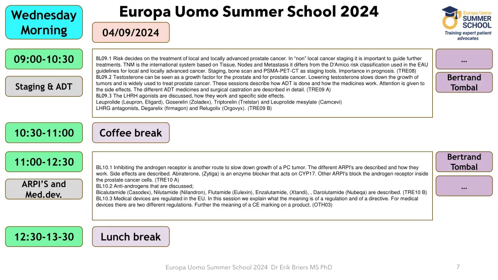 europa uomo summer school 2024 5