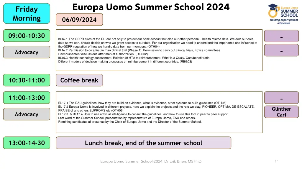 europa uomo summer school 2024 9