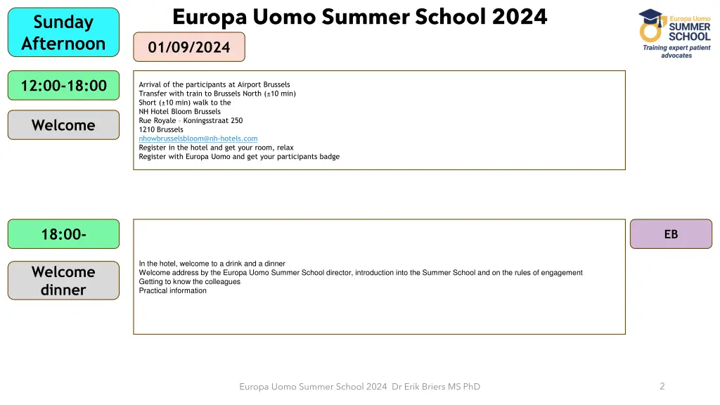 europa uomo summer school 2024