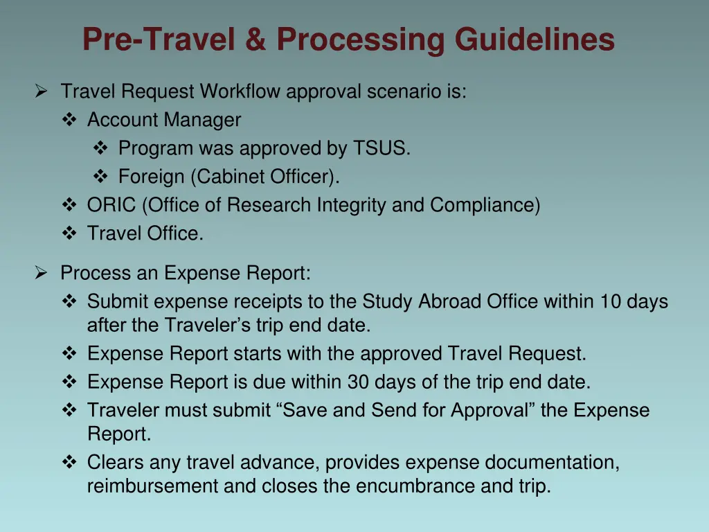 pre travel processing guidelines 3