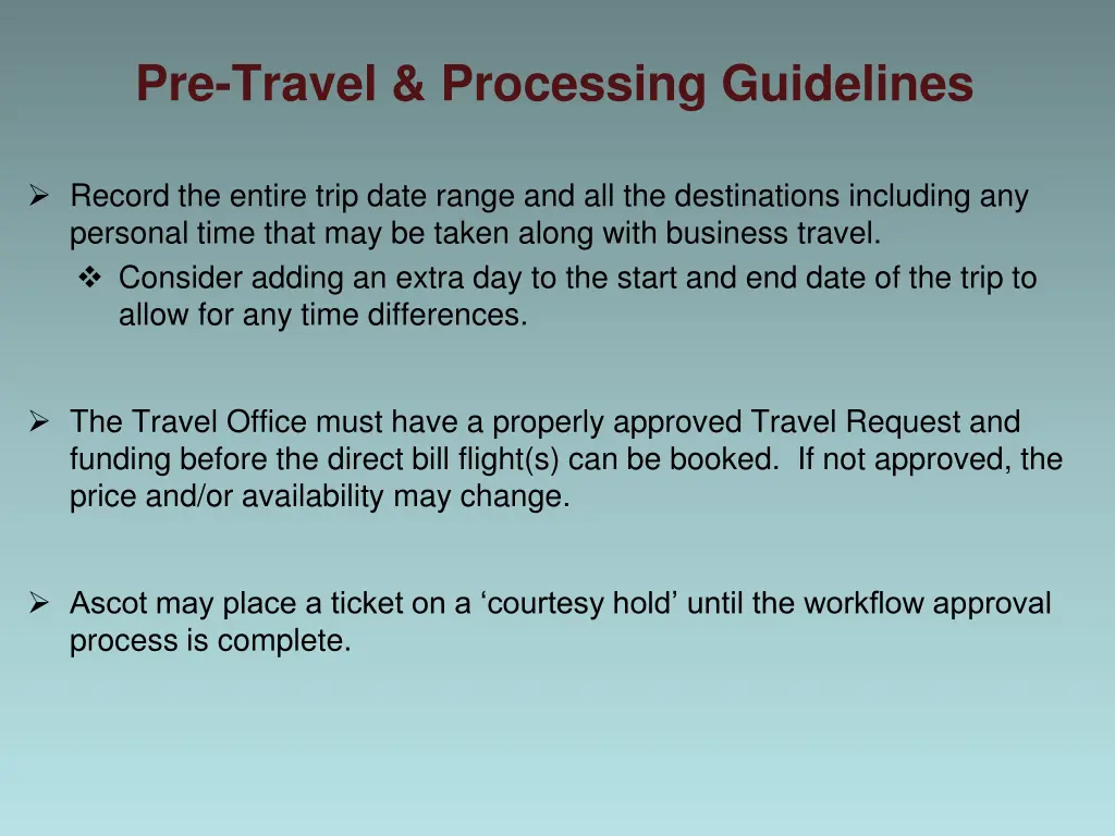 pre travel processing guidelines 5