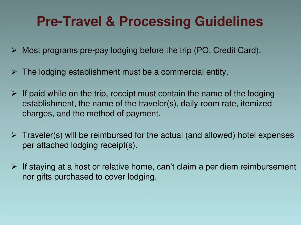 pre travel processing guidelines 6