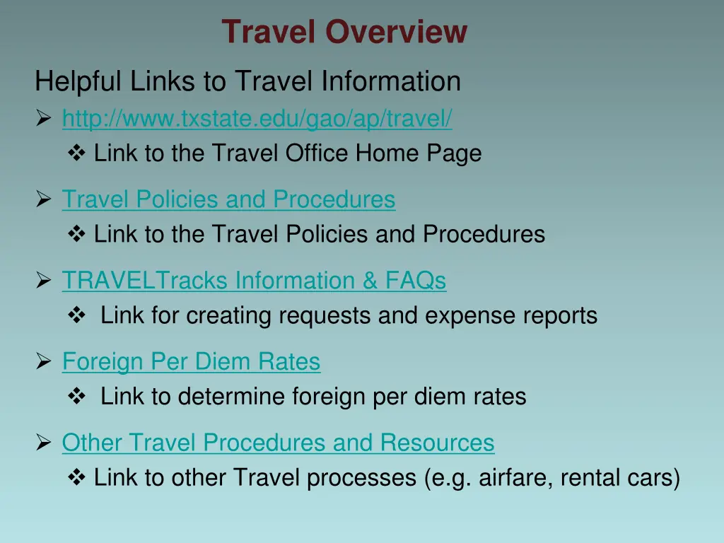 travel overview 1