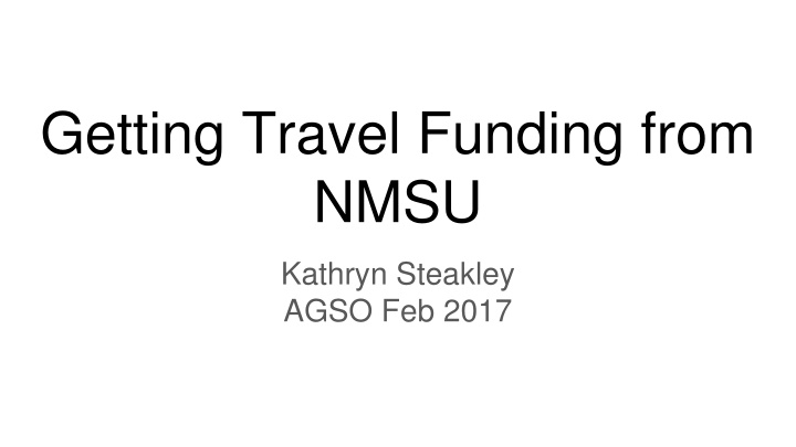 getting travel funding from nmsu