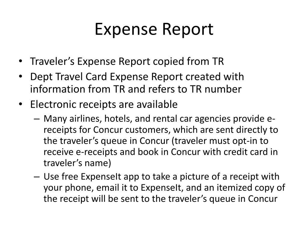 expense report