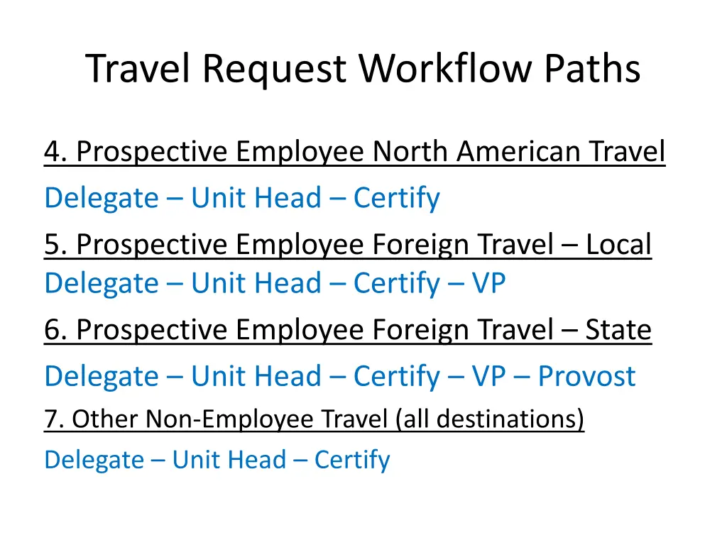 travel request workflow paths 1