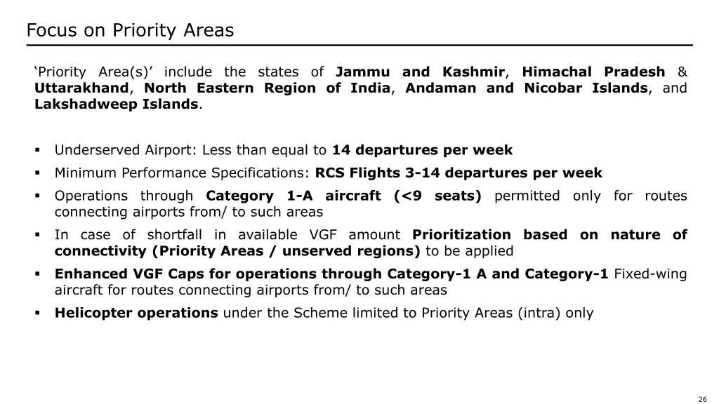 focus on priority areas