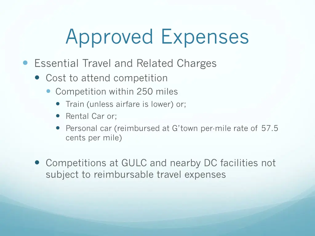 approved expenses