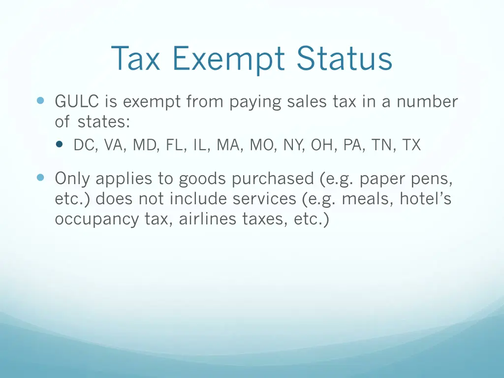 tax exempt status