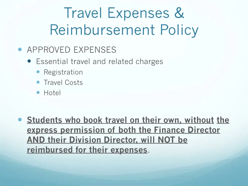 travel expenses reimbursement policy