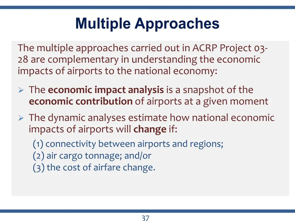 the multiple approaches carried out in acrp