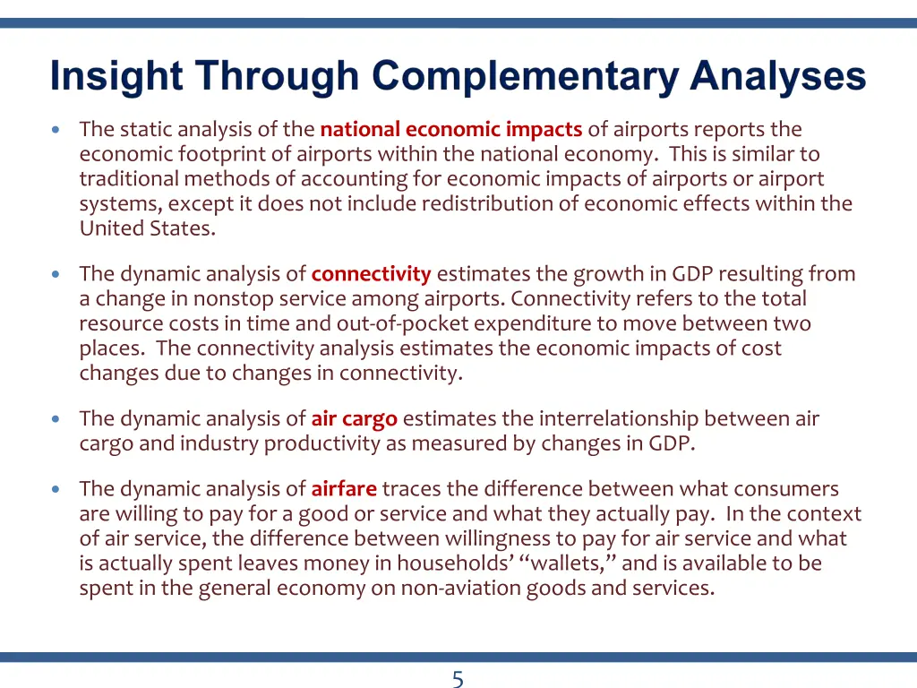 the static analysis of the national economic