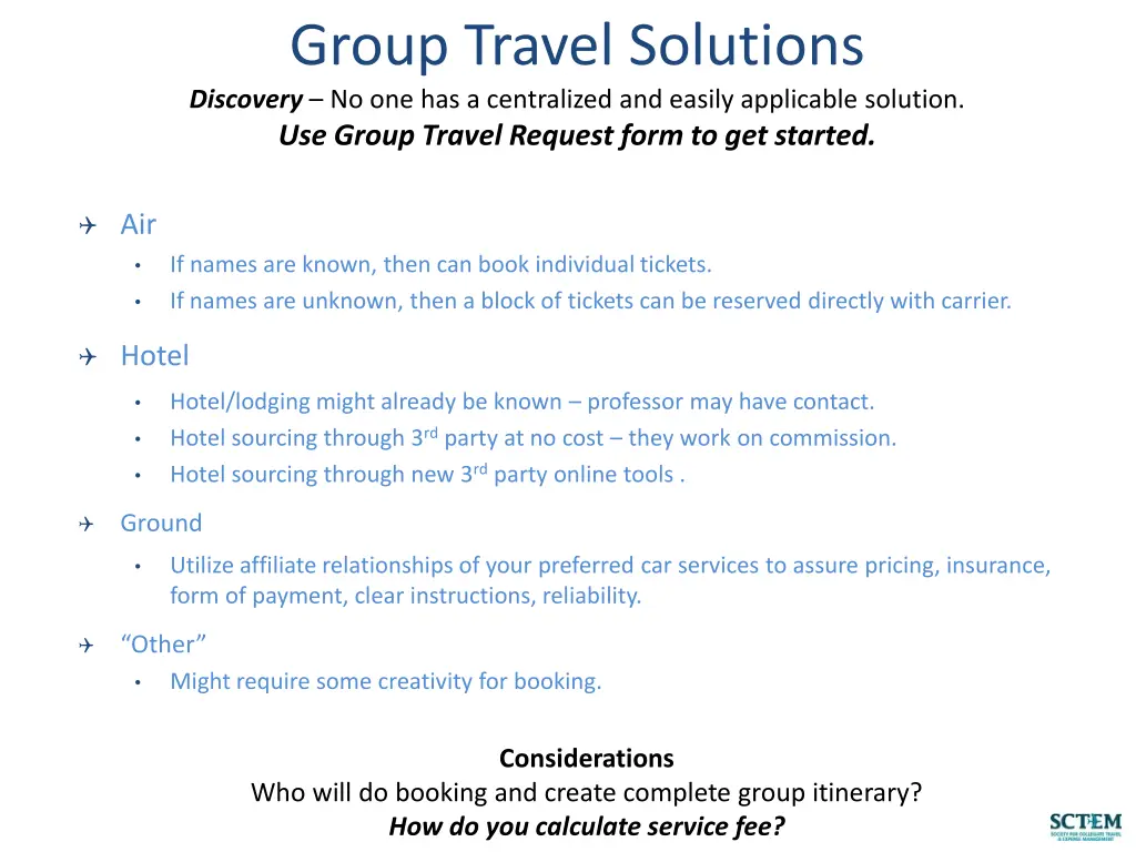 group travel solutions discovery