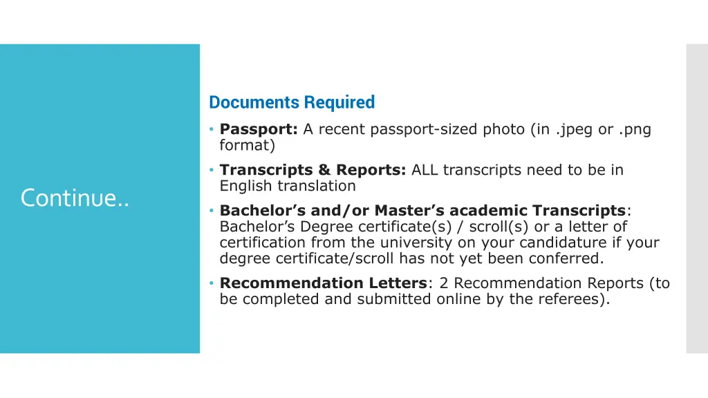 documents required passport a recent passport