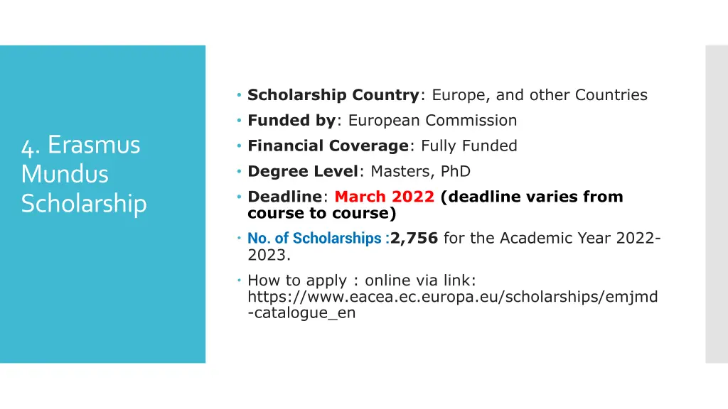 scholarship country europe and other countries