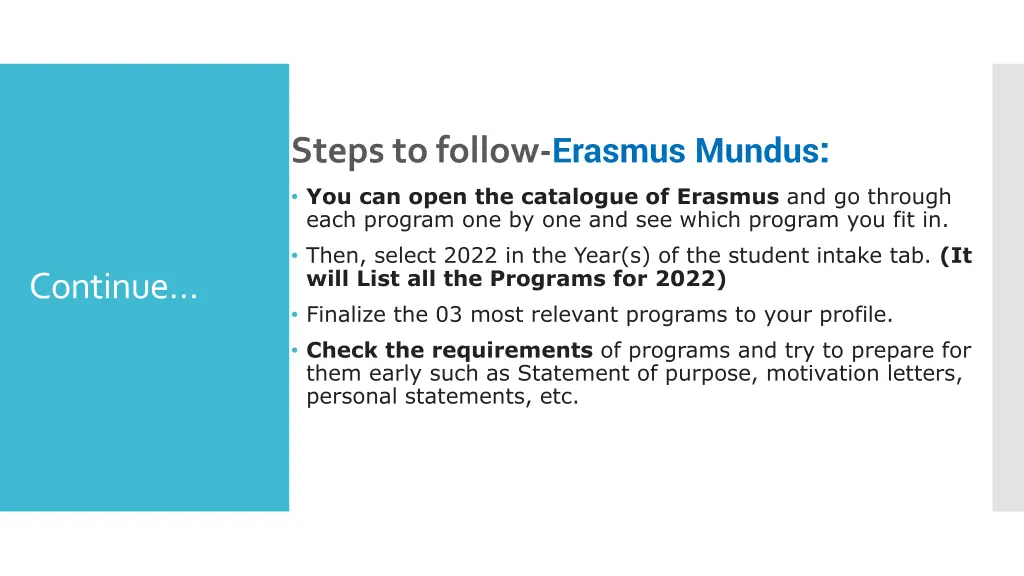 steps to follow erasmus mundus you can open