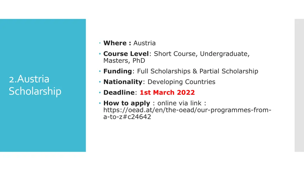 where austria course level short course