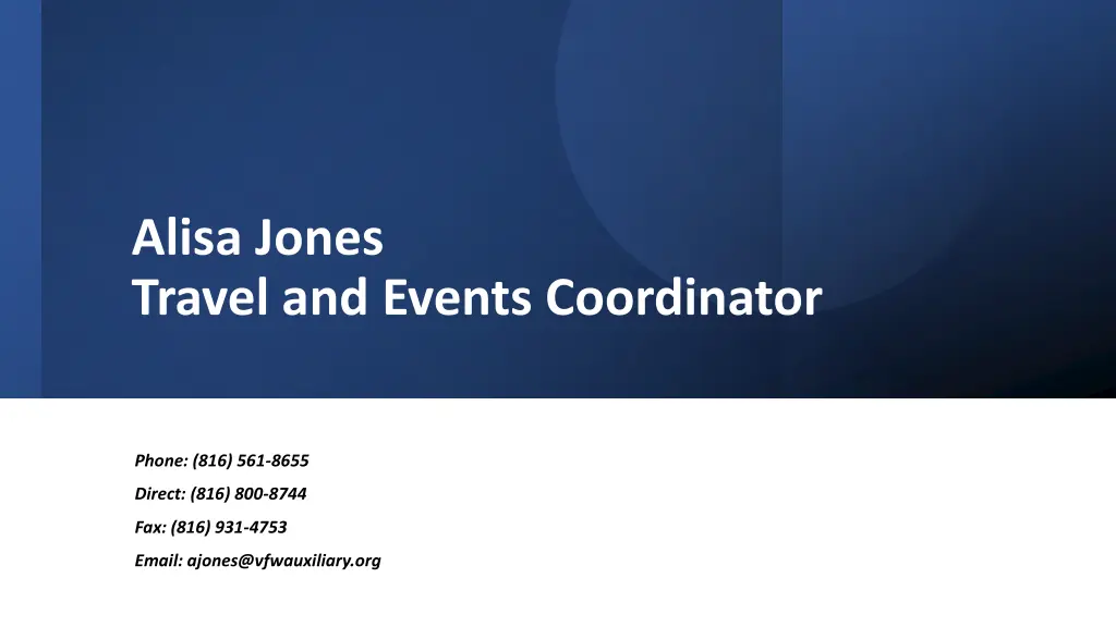 alisa jones travel and events coordinator