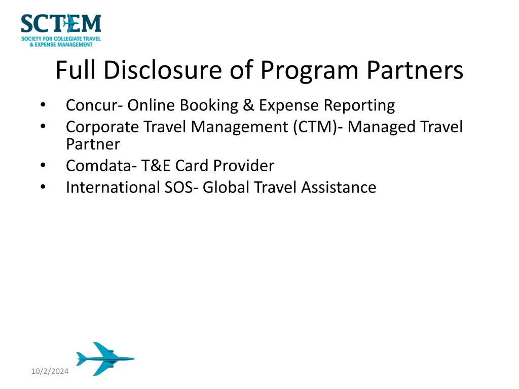 full disclosure of program partners