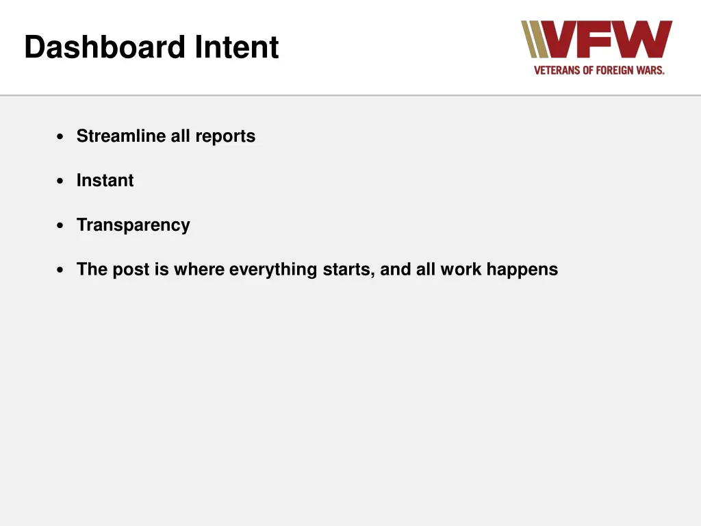 dashboard intent