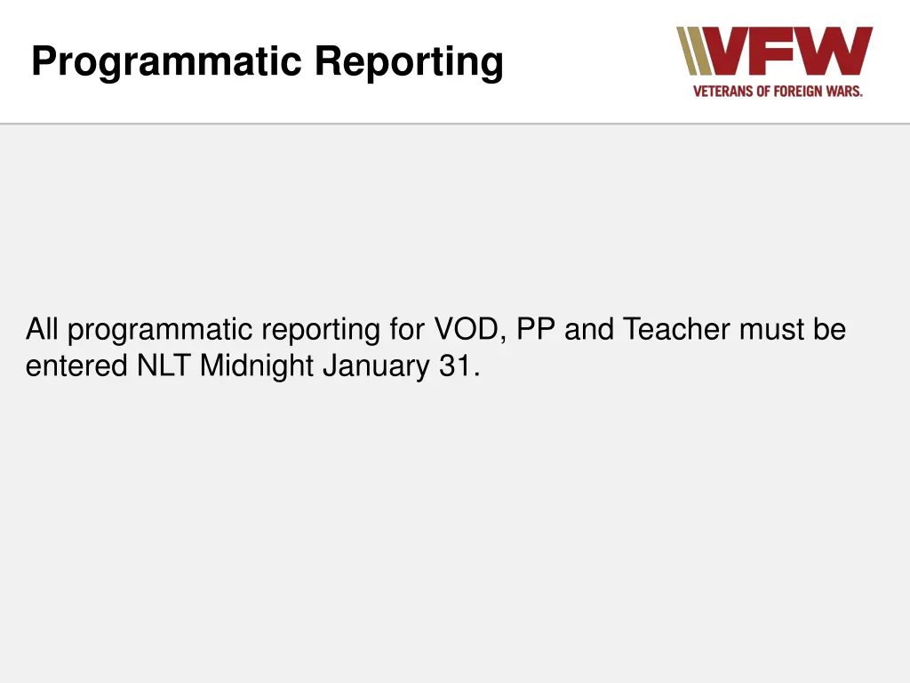 programmatic reporting