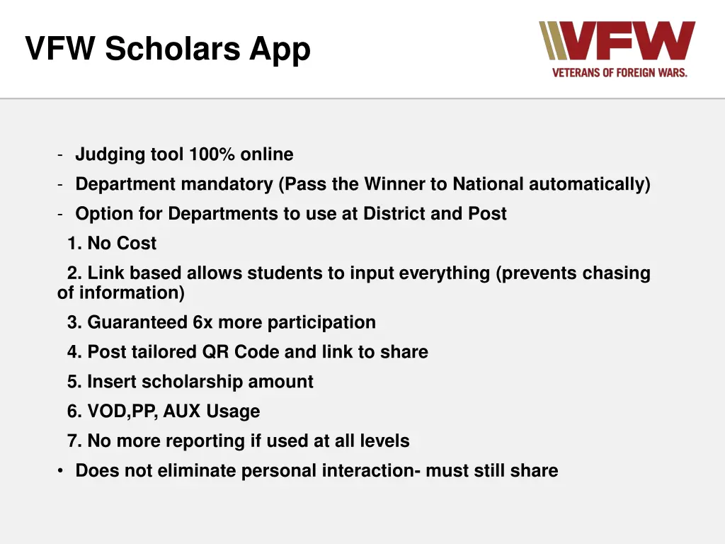 vfw scholars app